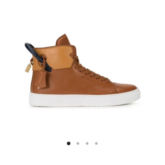 Buscemi Shoes - SOLD !! Bourbon brown and white leather sneakers